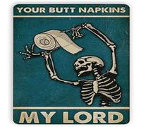 Xiddxu Funny Skeleton Your Butt Napkins My Lord Suqare Tin Sign Wall Art Plaque Advertising Bar Poster Tin Sign Plaque Man Cave Bar Cafes Office Home Kitchen Country Cottage Restaurant 12x12 Inch