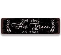 Xiddxu God Shed His Grace On Thee Antique Tin Sign Vintage Tin Sign Patio Lawn Garden Street Sign Wall Decor Living Room Yard Signs Suitable for Man Cave Cafes Office Business 4x16 Inch