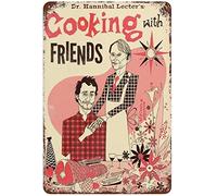 Xiddxu Hannibal Cookbook Novelty Retro Metal Tin Sign Plaque Bar Pub Club Cafe Home Decor Plate Wall Art Farmhouse Sign Living Room Decor Welcome Sign Home Decor Outdoor Decor Sign Varnish 12x16 inch