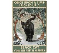 Xiddxu Metal Plate Signage I Picked Up a Black Cat and The Rest is History Metal Poster Plaques for Home Living Room Kitchen Cafe Bar Wall Decor Tin Sign Metal Signs Vintage 5.5x8 Inch