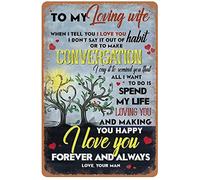 Xiddxu Metal Plate Signage to My Wife - Love Tree - I Love You - Conversation - Loving You and Making You Happy tin Sign Gift Retro Style, Farmhouse Decoration,Vintage Wall Home Decor 5.5x8 Inch