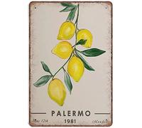 Xiddxu Metal Poster Plaque Flower Market Palermo Tin Signs, Italy Travel Retro Funny Metal Sign Vintage Poster Wall Art for Kitchen Garden Bathroom Farm Home Coffee Decor Tin Sign,5.5x8 Inch