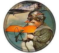 Xiddxu Metal Round Tin Sign Airplane Pilot A Girl Who Really Loved to Become A Pilot Artwork Signs for Home Novelty Metal Tin Signs Retro Plate Desserts Shop Cafe Decor Farmhouse Sign 12x12 Inch