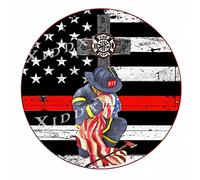 Xiddxu Metal Round Tin Sign Fire Fighter Firemen Memorial Rustic Wall Decor Retro Poster Plaque Metal Tin Sign Home Coffee Shop Decor Metal Sign Gift for Friends Family Women Girl 6x6 Inch