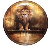Xiddxu Metal Round Tin Sign The Lion and The Lamb Christian Retro Tin Sign Metal Sign Vintage Plaque Metal Tin Sign Metal Poster Wall Decor for Home Kitchen Garage Bar Pub Gift 12x12 Inch