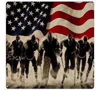 Xiddxu Metal Square Tin Sign Hockey Team Under us Flag Poster Love Hockey Poster Hockey Retro Advertising Plaque Metal Tin Sign Home Decor Metal Sign Gift for Friends Family Women Girl 12x12 Inch