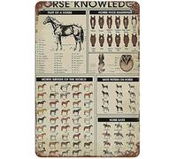 Xiddxu Metal Tin Retro Sign Horse Knowledge Tin Sign, Horse Breeds Tin Sign, Vintage Horse Wall Art,Horse Lover Gift,,Wall Decoration Plaques,Vintage Wall Home Decor 8x12 Inch