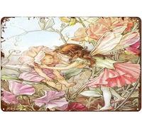 Xiddxu Metal Tin Retro Sign Sweet Pea Fairies Fairy Flower Fairies Living Room Garden Bedroom Office Hotel Cafe Bar Club Wall Decor8x12 inch