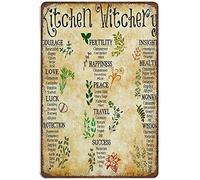 Xiddxu Metal Tin Retro Sign Witches Magic Knowledge Wall Art -Novelty Kitchen Witchery Posters，Home Decor Wall Art，Vintage Wall Home Decor 5.5x8 Inch
