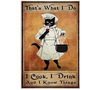 Xiddxu Metal Tin Sign Funny Chef Cat Bake Cake This is Not a Stage This is My Life Metal Hanging Sign Props Home Wall Art Decor 12x16 inch