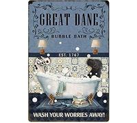 Xiddxu Metal Tin Sign Retro Wall Decor Great Dane Dog Bath Soap Wash Your Paws Vintage Poster Farmhouse Sign Country Farm Kitchen Wall Home Garden Decor Art Signs Garage Decoration 5.5x8 Inch
