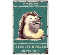 Xiddxu Metal Tin Sign Retro Wall Decor Hedgehog Vintage Home Gate Garden Bars Restaurants Cafes Office Store Pubs Club Sign Gift 8x12 Inch Plaque Tin Sign Decor for Outdoor Farmhouse