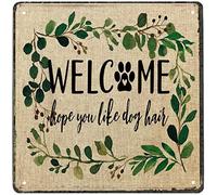 Xiddxu Metal Vintage Tin Sign Decor Rustic Camper Metal Tin Decor Sign Welcome Old Fashion Aluminum Sign for Home Coffee Dining Room Wall Decor 12x12 Inch