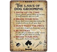 Xiddxu Metal Vintage Tin Sign Novelty Poster,Iron Painting,The Laws of Dog Grooming Wall Decor Kitchen for Home Cafes Sign 6x8 Inch Plaque