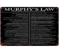 Xiddxu Murphy's Law Poster Iron Painting Sheet Metal Tin Sign Metal Sign Farm Kitchen Country Decor Craft Farm Kitchen Country Garden Yard Craft 6x8 Inch