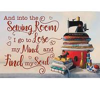 Xiddxu Retro Metal Aluminium Tin Sign Into The Sewing Room Poster Plaque Great Craft Room Decor and Gift for Quilters,Seamstresses,Tailors and Sewing Addicts Vintage Wall Home Decor 5.5x8 Inch