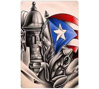 Xiddxu Retro Metal Tin Sign 5.5 X 8 Inches Puerto Rico Frog and Flower Home Decoration Art Poster Metal Sign Tin Painting Novelty Wall Art Decorative Crafts Metal Plate Decoration Nostalgic Tin Sign