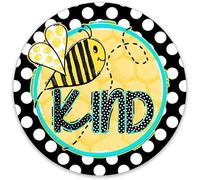 Xiddxu Round Metal Tin Sign Rustic Wall Decor Be Kind Bumble Bee Wreath Sign Round Wood Hanging Sign Personalized Wall Decor Retro Vintage 12x12 Inch
