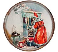 Xiddxu Round Tin Sign The Night Before Christmas and Other Stories Christmas Artwork Signs for Home Novelty Metal Tin Signs Retro Plate Desserts Shop Cafe Decor Farmhouse Sign 12x12 Inch