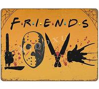 Xiddxu This House We’Re Friends Love Family Dream Big Like Scary Movies Metal Tin Sign Wall Decor Tin Sign for Toilet Bathroom Decor Gifts Best Farmhouse Decor Gifts for Women Men Friends 8x12 Inch