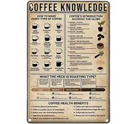 Xiddxu Vintage Metal Tin Sign Coffee Knowledge,How to Make Every Type Metal Sign Home Decor Wall Art Decoration for Garage Bar Restaurant Kitchen Cafe Pub 8x12 Inch Vintage Wall Home Decor