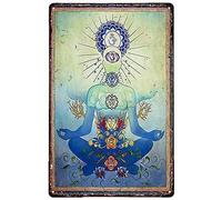 Xiddxu Vintage Metal Tin Sign Retro Metal Tin Sign Yoga Mediation Art Metal Tin Sign Hanging Retro Plaque Kitchen Poster Cafe Bar Pub Store Man cave Art Novelty Designs BarTavernPubClub 5.5x8 Inch
