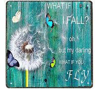 Xiddxu Vintage Style Square Tin Sign What If I Fall Oh But My Darling What If You Fly Vintage Style Tin Sign Metal Sign Metal Decor Wall Sign Wall Poster Wall Decor Door Plaque Tin Sign 12x12 Inch
