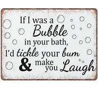 Xiddxu Vintage Wall Metal Poster If I Was A Bubble In Your Bath Wall Art Funny Bathroom Wall Decor Modern Toilet Art Bathroom Rules tin sign Poster Restroom Wall Decor Wall Decor 8x12 Inch