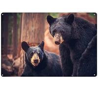 Xiddxu Wild Bear Tin Sign Wall Art Plaque Advertising Bar Poster Tin Sign Plaque Suitable for Man Cave Bar Cafes Office Home Kitchen Country Cottage Restaurant8x12 Inch