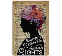 Xiddxu Women's Rights are Human Rights Antique Tin Sign Rustic Wall Decor Metal Wall Plate Vintage Tin Sign Wall Art Retro Advertising Metal Tin Sign Home Decor Garage Kitchen Restaurant 5.5x8 Inch