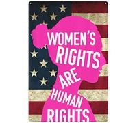 Xiddxu Women's Rights are Human Rights Metal Tin Sign Posters Wall Decor Aluminum Plate Feminist Sign Home Living Room Hanging Decor Women Choice Sign 8x12 Inch