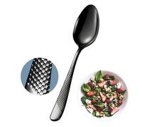 Xideman® 12-Piece Premium Hammered Teaspoons Set (6.7 inch), 18/10 Stainless Steel Dessert/Tea Spoons, Durable Small Spoon Silverware for Home, Kitchen, Restaurant, Mirror Polished (Black)