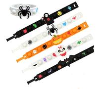 Xidew 5Pcs Fidget Bracelet Toys, Halloween Party Bag Fillers, Halloween Rubber Bracelets Silicone Wristbands for Trick or Treat Party Goodie Treat Bags Stuffers Filler Favors Classroom Prizes