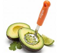 Xidgets Mini Avocado Masher, Heavy Duty, Kitchen Utensil. Stainless Steel, Tiny Masher, Compact Mini Masher for Avocado - Effortless Guacamole Preparation, Dishwasher Safe (Orange)