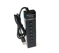 XIDIT 1 Pcs USB 3.0 USB 2.0 7 Ports Hub ABS Black Splitter Adapter Cable Length 120Cm for Desktop PC Laptop Keyboard Mouse Mobile