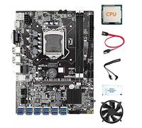 XIDIT 12 Cards B75 BTC Mining Motherboard with Random CPU+Fan+Thermal Grease+2X SATA Cable 12X USB3.0 LGA1155 DDR3 RAM SATA3.0