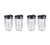 XIDIT 4 Pcs 18Oz Replacement Ninja Blender Cups with Lid for Ninja Auto IQ BL480 BL642 BL450 BL682 BL480, BL490, BL640 BL680