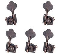 XIDIT 5Pcs Guitar Vintage Tuning Key Pegs Tuners 1L4R for 5 Strings Bass Red