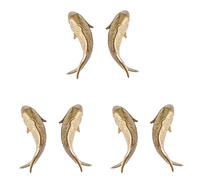 XIDIT 6Pcs Resin Carp Golden Fish Wall Hanging Ornament Personality Fish Figurine Restaurant Background Wall Decor