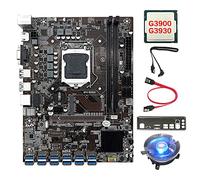 XIDIT B250C 12 Card BTC Mining Motherboard+G3900/G3930 CPU+Cooling Fan+2XSATA Cable+Bezel 12XUSB3.0(PCIE 1X) LGA1151 DDR4 MSATA