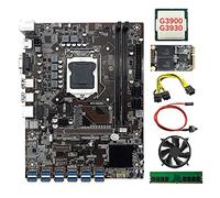 XIDIT B250C 12 Card GPU Mining Motherboard+CPU+Fan+4G DDR4 RAM+128G SSD+Power Cable+Switch Cable 12XUSB3.0 LGA1151 DDR4 MSATA