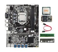 XIDIT B75 8 Card BTC Mining Motherboard+G530/G1630 CPU+8G DDR3 RAM+128G SSD+SATA Cable+Bezel 8XUSB3.0 GPU LGA1155 DDR3 MSATA