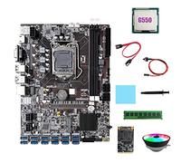XIDIT B75 ETH Mining Motherboard 12XUSB+G550 CPU+DDR3 4GB RAM+128G SSD+RGB Fan+SATA Cable+Switch Cable LGA1155 Motherboard