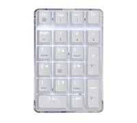 XIDIT Brown Switch Wired Gaming Keypad Crystal Case White Backlit 21 Keys Mini Numpad Keypad