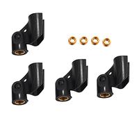 XIDIT Universal Microphone Clip Holder with 5/8 Inch Male to 3/8 Inch Female Nut Adapters Black (4-Pack)
