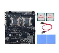 XIDIT X99 Dual-Socket Mining Motherboard+2XE5-2620 V3 CPU+2XThermal Pad+SATA Cable LGA2011-3 Dual CPU DDR4 RAM Slots 8XSATA2.0