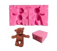 Xidmold 1 Set 3D Teddy Bear Silicone Cake Fondant Mold Chocolate Candy Moulds, Cupcake Jelly Decoration Baking Tool Moulds for Cake, Soap Mould, Mousse, Ice Cube, Wax Melts