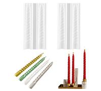 Xidmold 2-Pack Spiral Taper Candle Silicone Molds, 8 Inch Long Twisted Pillar Candle Making Molds for Soy Wax, Epoxy Resin, Soap, Clay, DIY Christmas Home Decor, Wedding Party Centerpiece Supplies