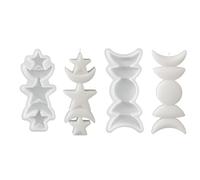 Xidmold 2 Pack Sun Moon Star Pillar Candle Mould - Column Silicone Moulds for Soy Wax, Epoxy Resin, Concrete Craft | DIY Astral-Themed Home Decor, Aromatherapy Candle Making