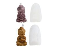 Xidmold 2pcs Buddha Candle Moulds Mini Buddha Statue Silicone Moulds Handmade Scented Soap Wax Mold Silicone Mold for Soap, Soy Wax Candle, Lotion Bar, Bath Bomb, Resin Art Crafts